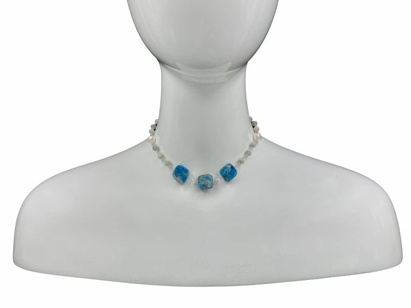Apetite and Amazonite Linked Choker Necklace