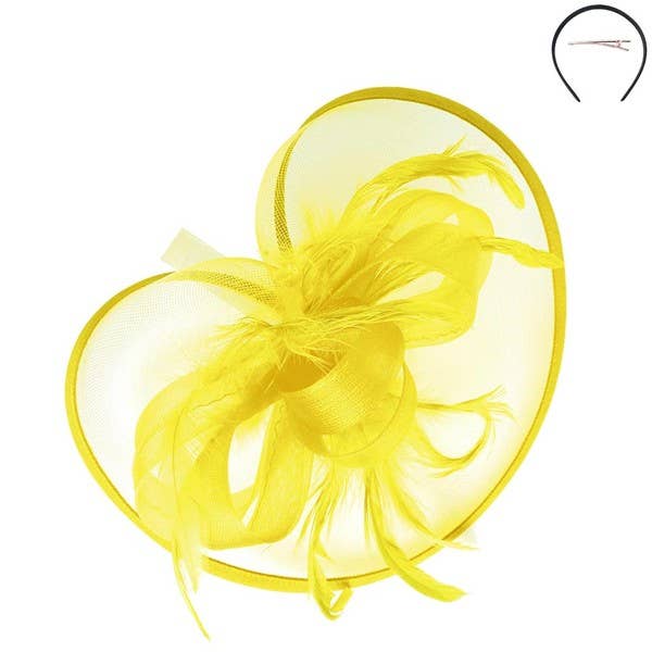 RIBBON MESH FASCINATOR HEADBAND CLIP HTH2718: Iv