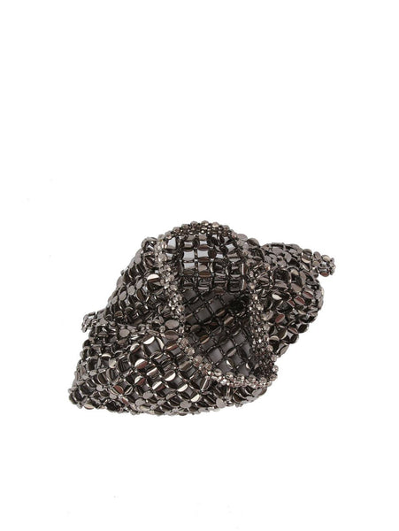 Metal mesh evening shoulder bag: Gun metal