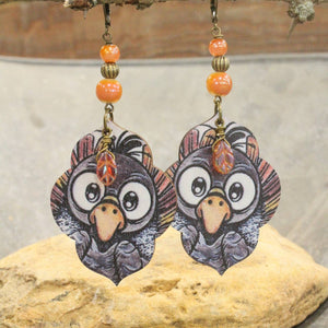 Fall Leaves & A Turkey Earrings