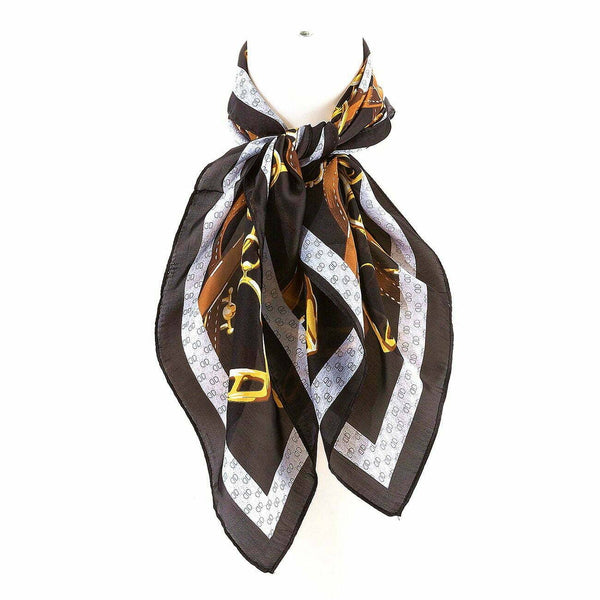 Bag Chain Real Silky Feel Square Scarf: Pink