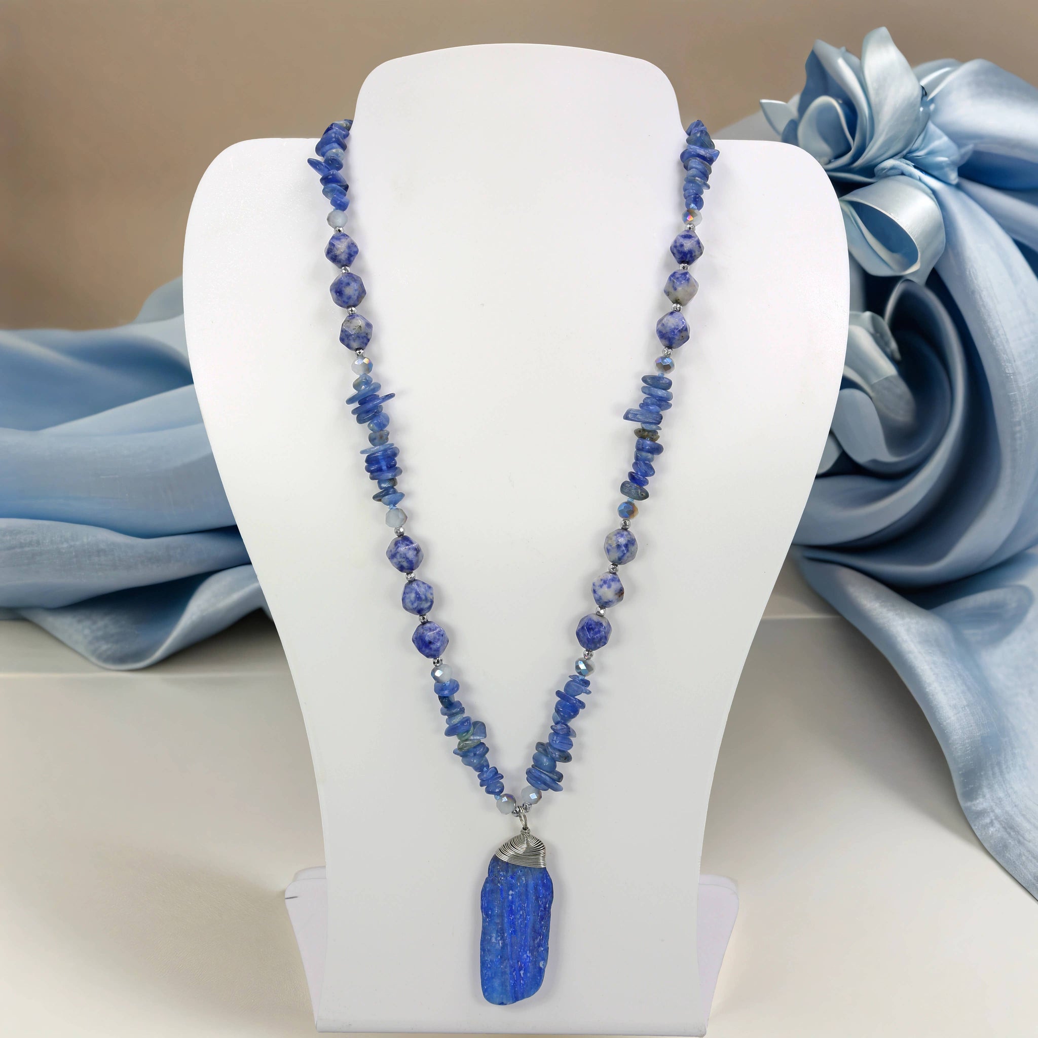 Kyanite and Sodalite Pendant Necklace