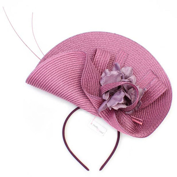 Style Bernice. Purple woven fascinator