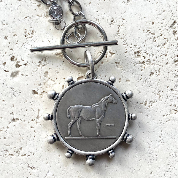 Horse jewelry equestrian necklace derby moutain boutique