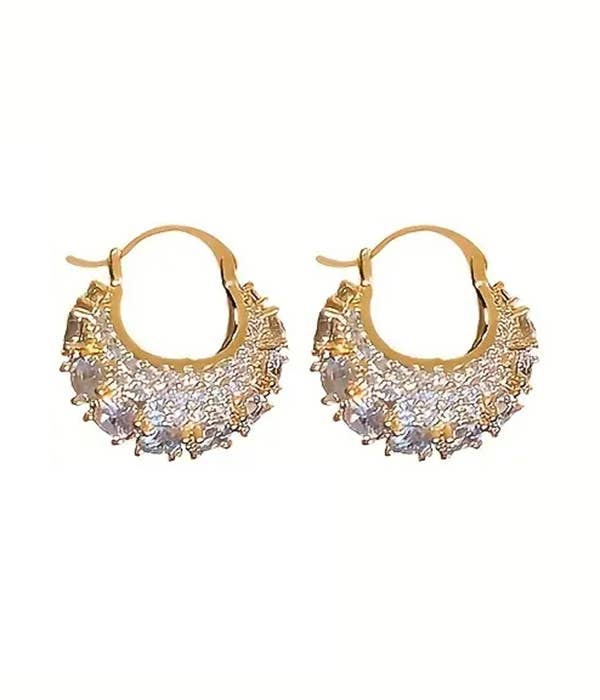 Rhinestone Hoop Earrings