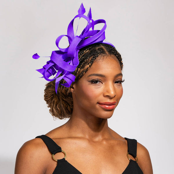 3-Piece Flax Fabric Fascinator Headband and Clip: Black