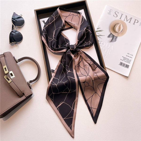 FASHIONABLE DOUBLE-LAYER NARROW SILK HEAD SCARF_CWASC1512: TYPE1 / (OS) 1