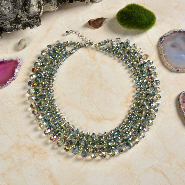 Crystal Statement Necklace: Jet Black