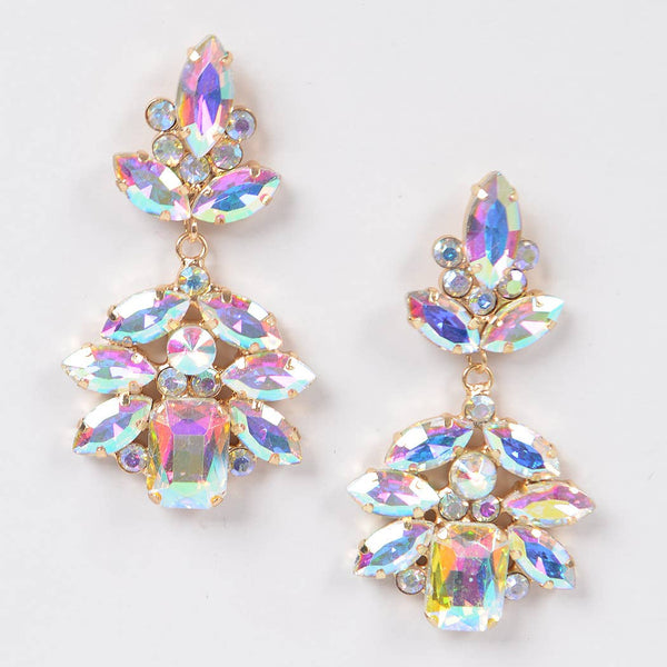 Multi Stone Party Earring: Clear