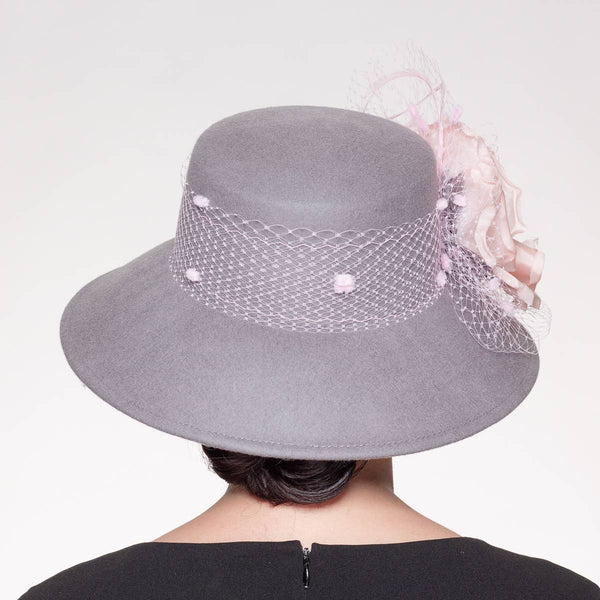 400788 Silk Flower Lamp Shape Wool Felt Hats: Felt / CAMEL