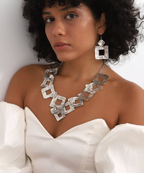 Silver plated hand made jewelry set