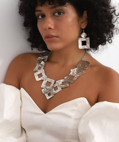 Silver plated hand made jewelry set