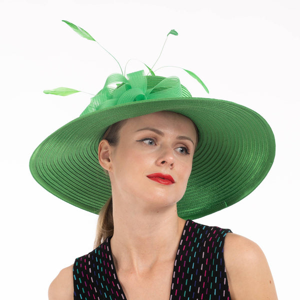 321883 | Color Satin Taffeta Off-The-Face Church Hat: BLACK