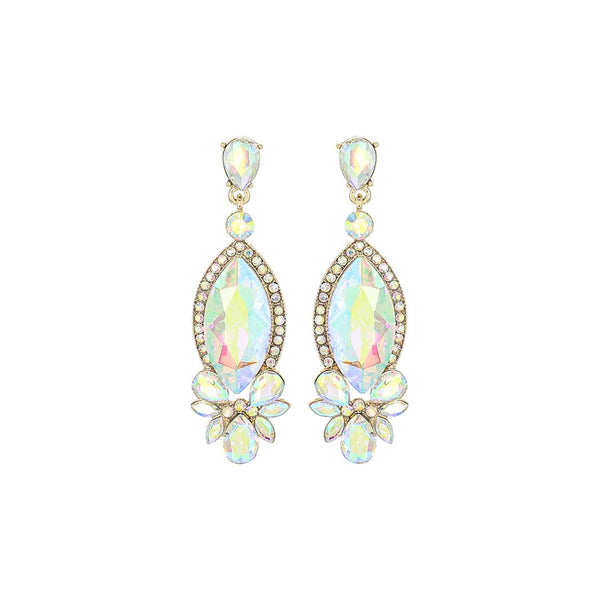 Petal Cut Crystal Gemstone Earrings : Crystal