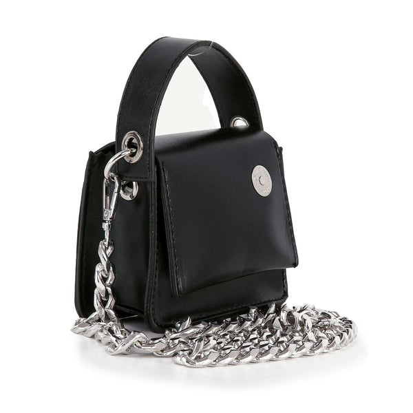Chain Accented Evening Bag: Black
