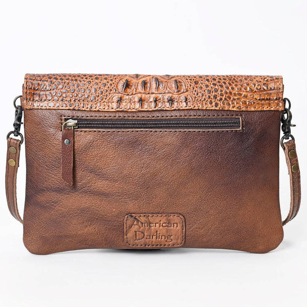 ADBGS178 Crocodile Embossed Genuine Leather Crossbody Envelope - Western Style: ADBGS178BJ