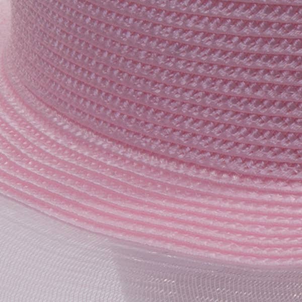301886 Ribbon Bow Crinoline Brim Poly Straw Hats: PP / NAVY