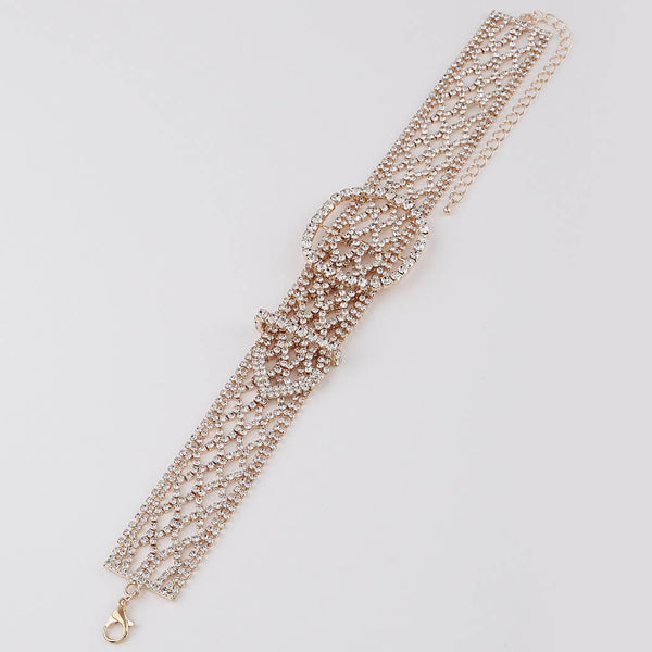 Diamond Belt Choker Necklace: Gold Clear