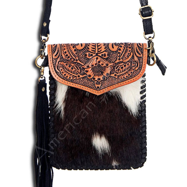 LC-ADBGD115 Crossbody Hair-On Genuine Western Leather Women Bag: ADBGD115