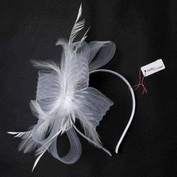 Style Freya. Looped Net And Feather Fascinator