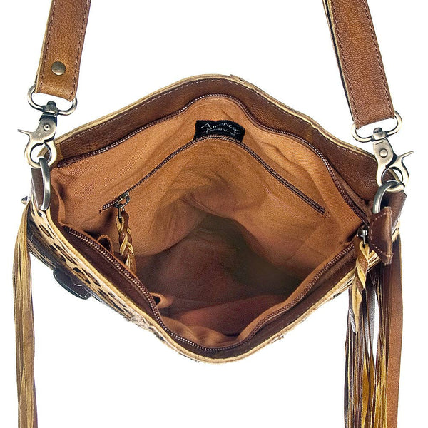 ADBG108 American Darling Large Hair-on Cowhide Crossbody Bag: ADBG108CHEFRNG