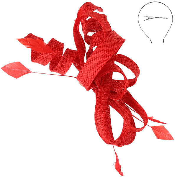 3-Piece Flax Fabric Fascinator Headband and Clip: Black