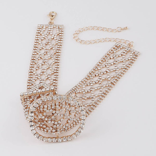 Diamond Belt Choker Necklace: Gold Clear