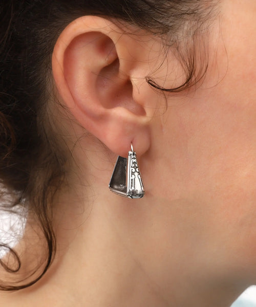 Boho Earrings , Women Unique Silver Hoop Earrings