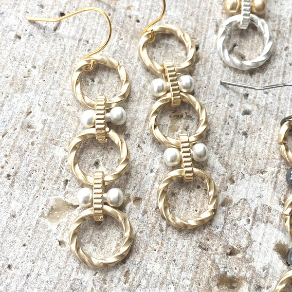 Handmade earrings matte metal  Boutique Jewelry Trending Now: Matte silver with matte gold accents