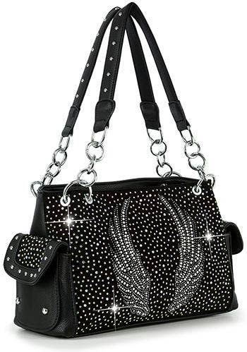Wing Design Rhinestone Bag