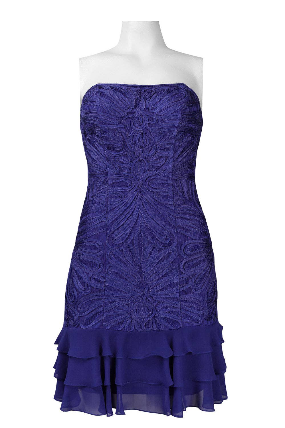 Sapphire Strapless Soutache Embroidered Dress