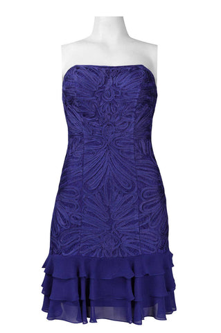 Sapphire Strapless Soutache Embroidered Dress