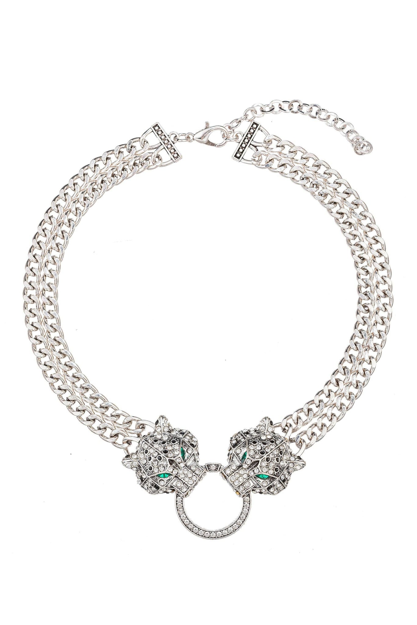 Silver Leopard Statement Necklace
