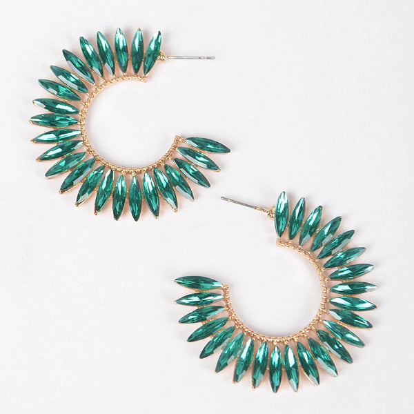 Rhinestone Earring: Clear Gold