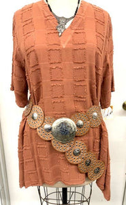 Leather belt disc shape