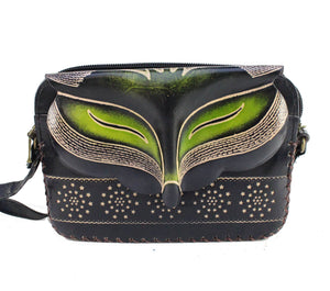 Leather Fox Crossbody Bag