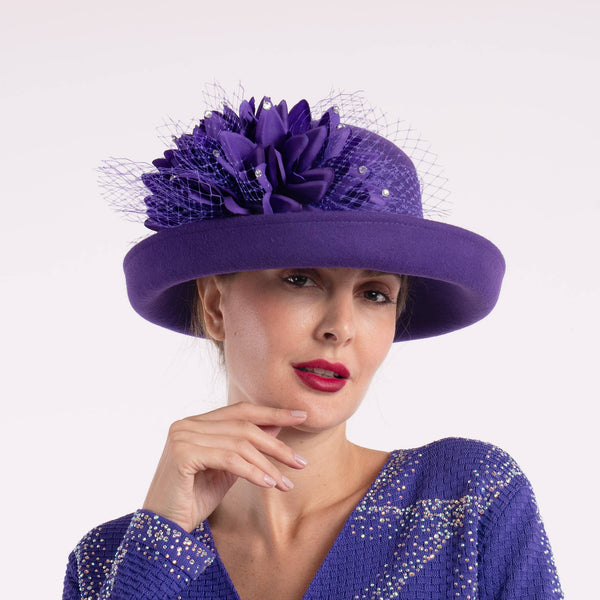 Winter Church & wedding wear hat collection. Great quality: 400494-PU