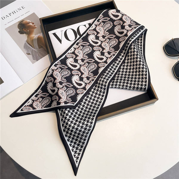 FASHIONABLE DOUBLE-LAYER NARROW SILK HEAD SCARF_CWASC1512: TYPE1 / (OS) 1