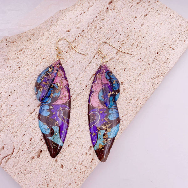 Gradient Cicada Wings Butterfly Wings Earrings: F