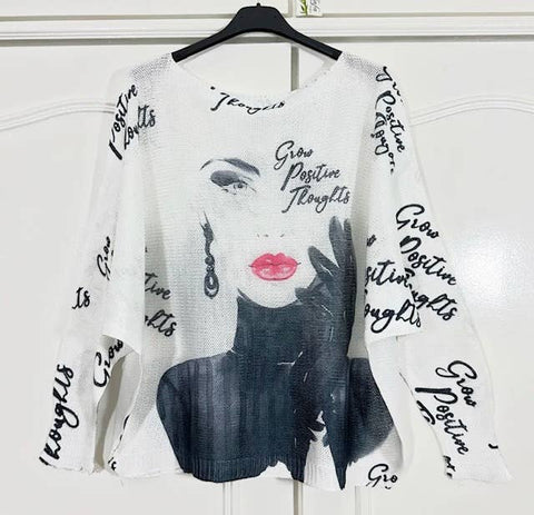 Lady's Face Summer Knit Top