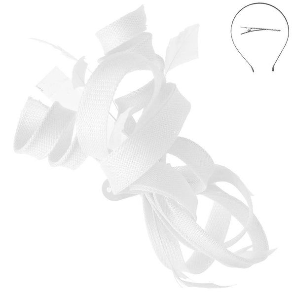 3-Piece Flax Fabric Fascinator Headband and Clip: Black