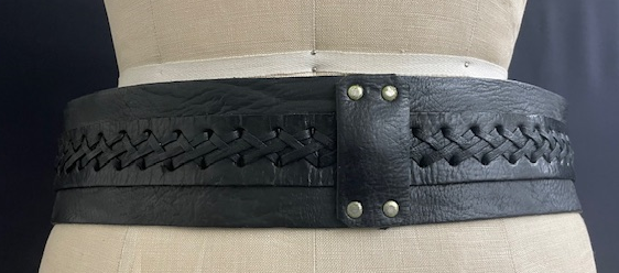 Leather belt with strings