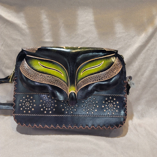 Leather Fox Crossbody Bag