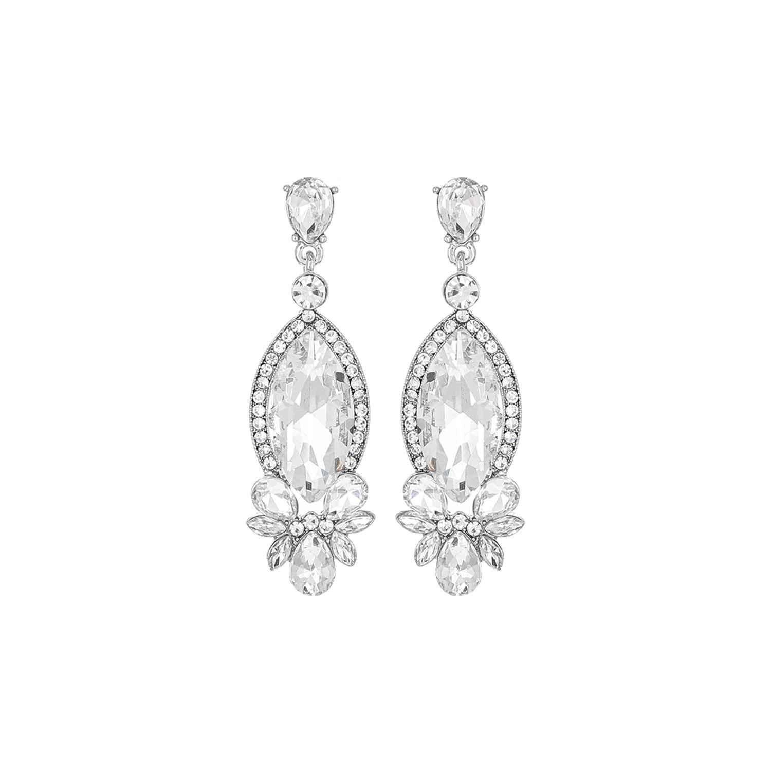 Petal Cut Crystal Gemstone Earrings : Crystal