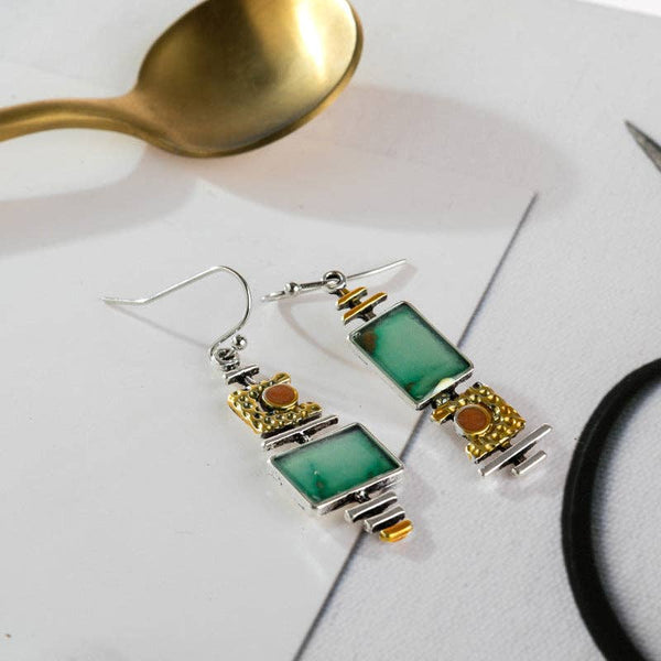 Asymmetric Earrings E3586: Green