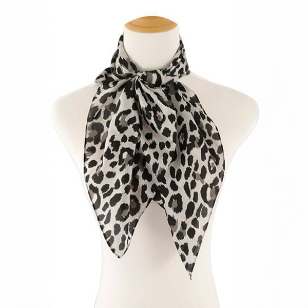 Leopard Print Silk Scarf: BLACK/ BDMT