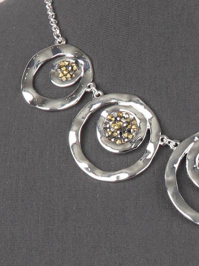 FR6461 Silver_Hematite Disc Graduate 2-Open Circle Set
