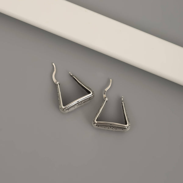 Boho Earrings , Women Unique Silver Hoop Earrings