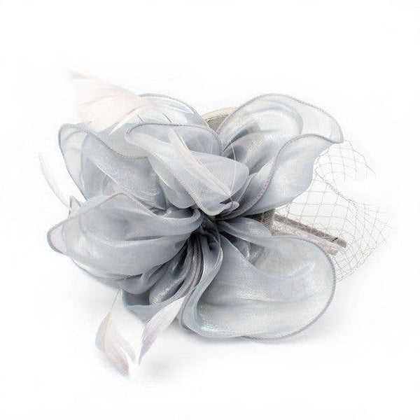 Style Fleur. Grey Chiffon Fascinator On An Aliceband