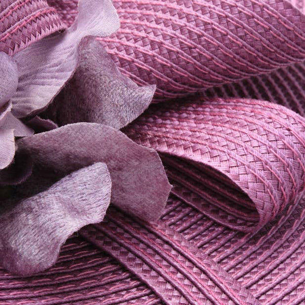 Style Bernice. Purple woven fascinator